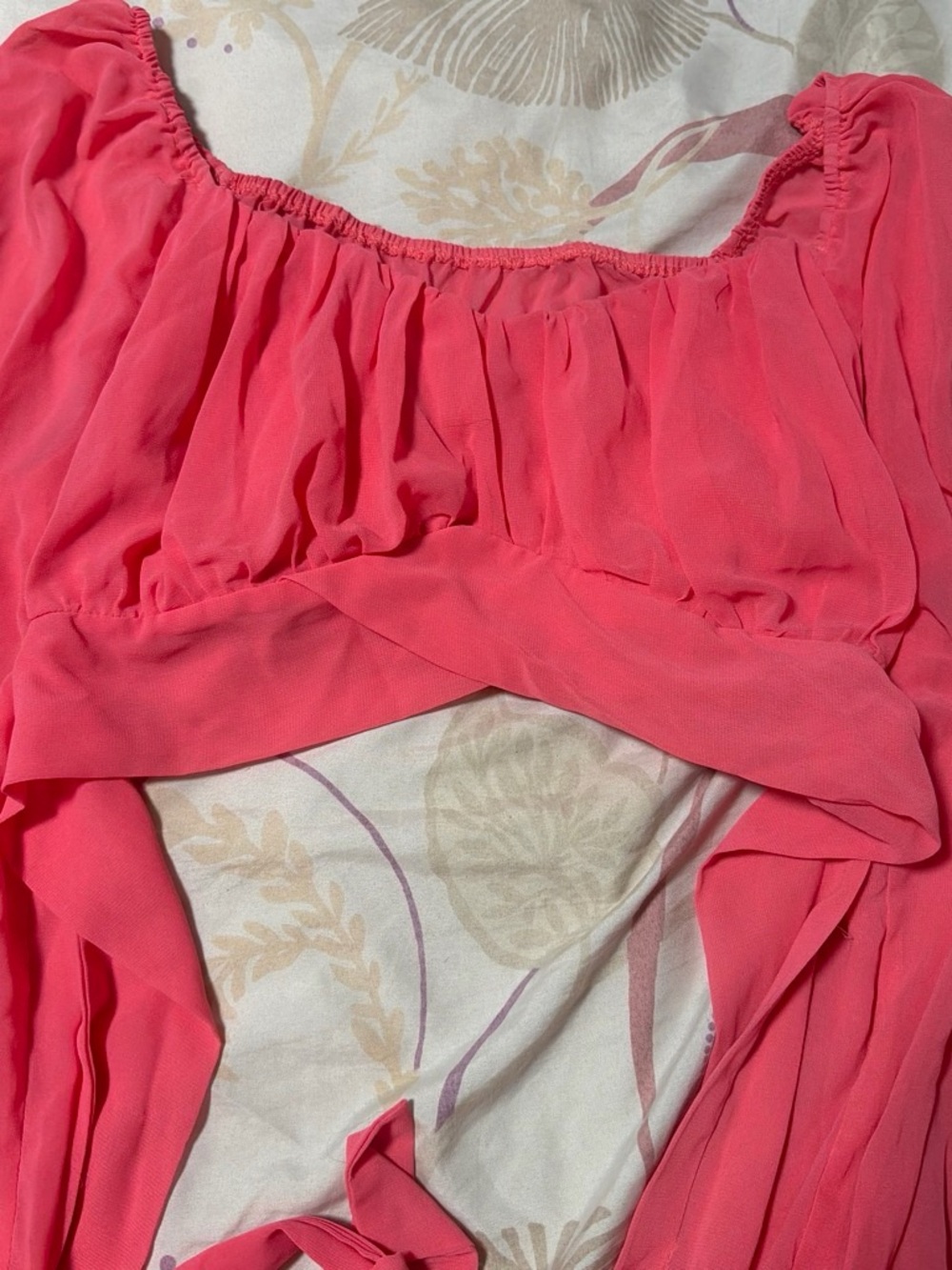 SHEIN Coral Pink Off-Shoulder Crop Top